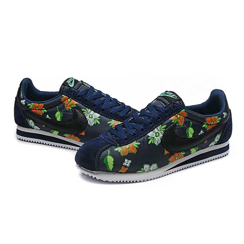 Cortez Hawaiian Flowers Femme Cortez Nike Pas Cher Dark Blue